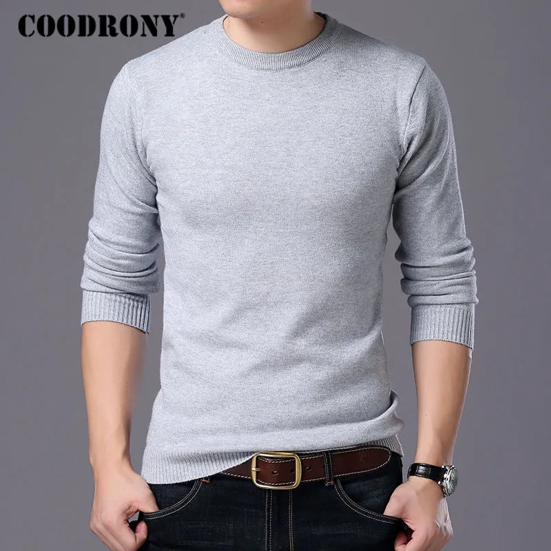 Men Autumn Winter Warm Mens Knitted Wool Sweaters O-Neck Pull