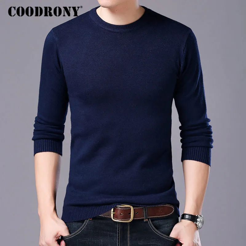 Men Autumn Winter Warm Mens Knitted Wool Sweaters O-Neck Pull