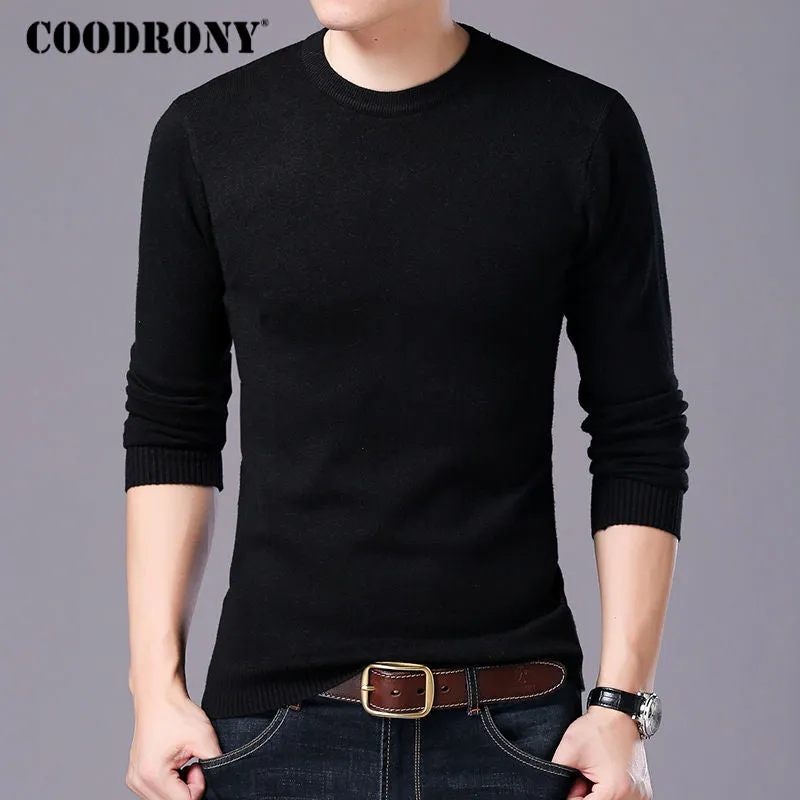 Men Autumn Winter Warm Mens Knitted Wool Sweaters O-Neck Pull