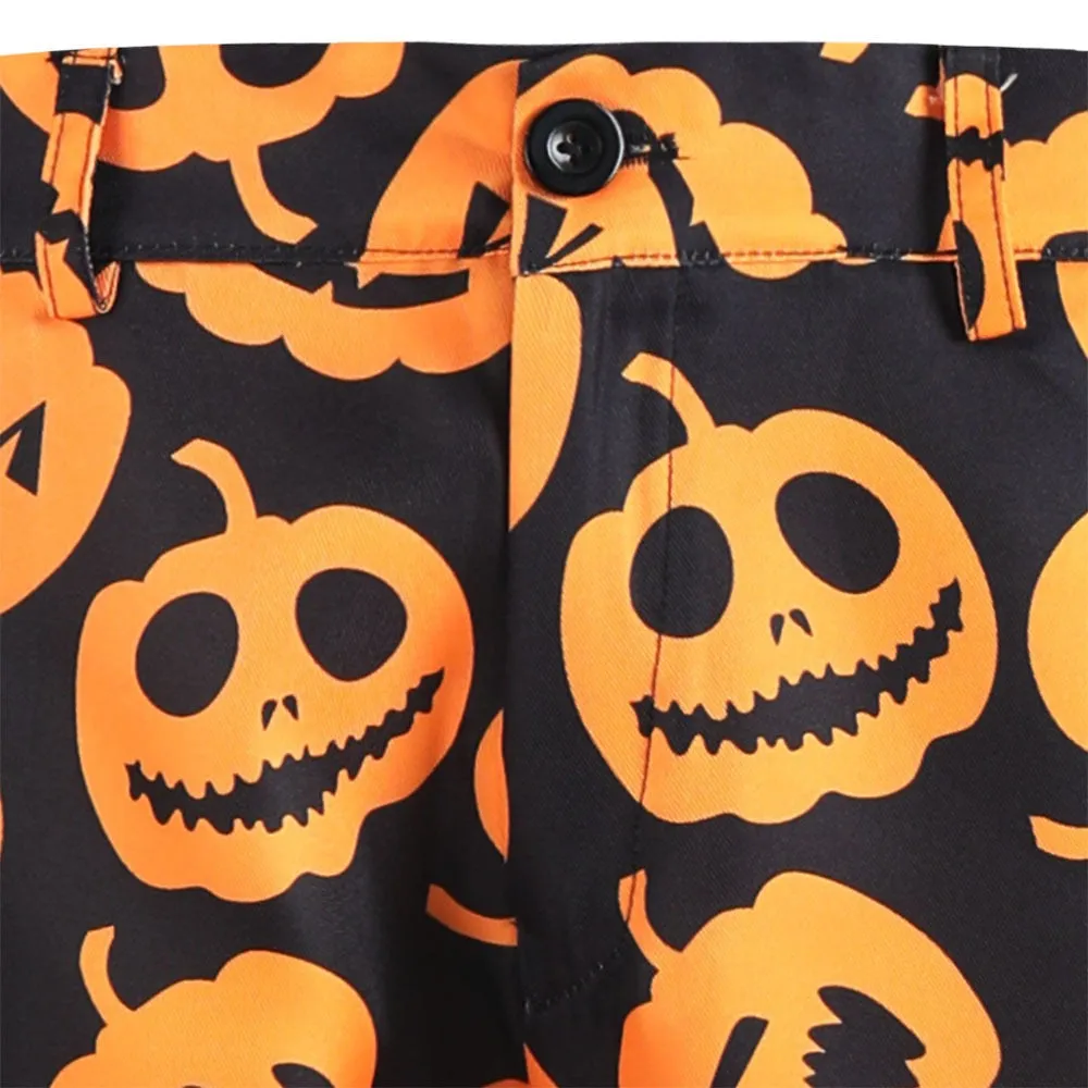 Men's 3-Piece Halloween Spooky Pumpkin Pattern Suit