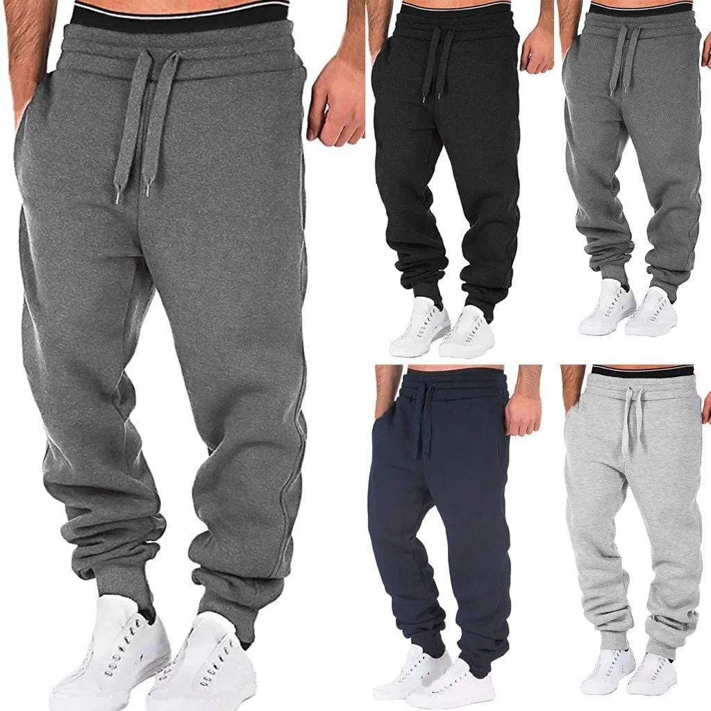Mens Workout Cargo Sweatpants Cargo Pants Sports Sweats Casual Trousers Heavyweight Fleece Sweatpants with Pockets
