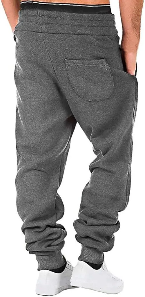 Mens Workout Cargo Sweatpants Cargo Pants Sports Sweats Casual Trousers Heavyweight Fleece Sweatpants with Pockets