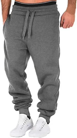 Mens Workout Cargo Sweatpants Cargo Pants Sports Sweats Casual Trousers Heavyweight Fleece Sweatpants with Pockets