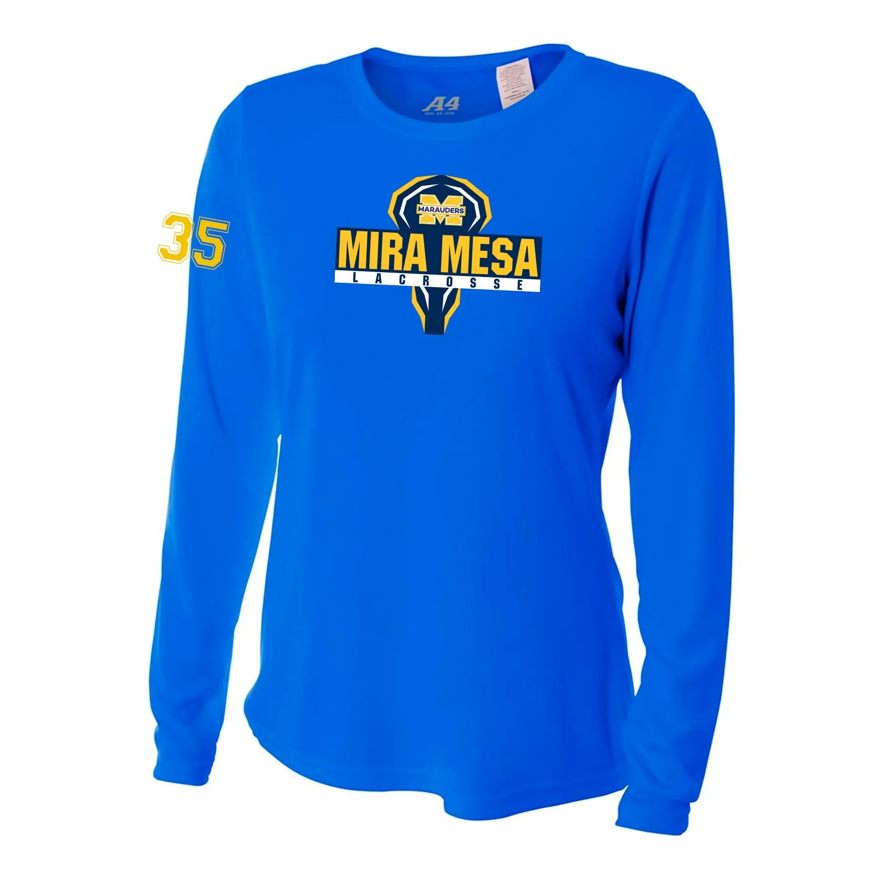 MIRA MESA GIRL'S LACROSSE WOMEN'S PERFORMANCE LONG SLEEVE TEE - TEAM LOGO PRINT