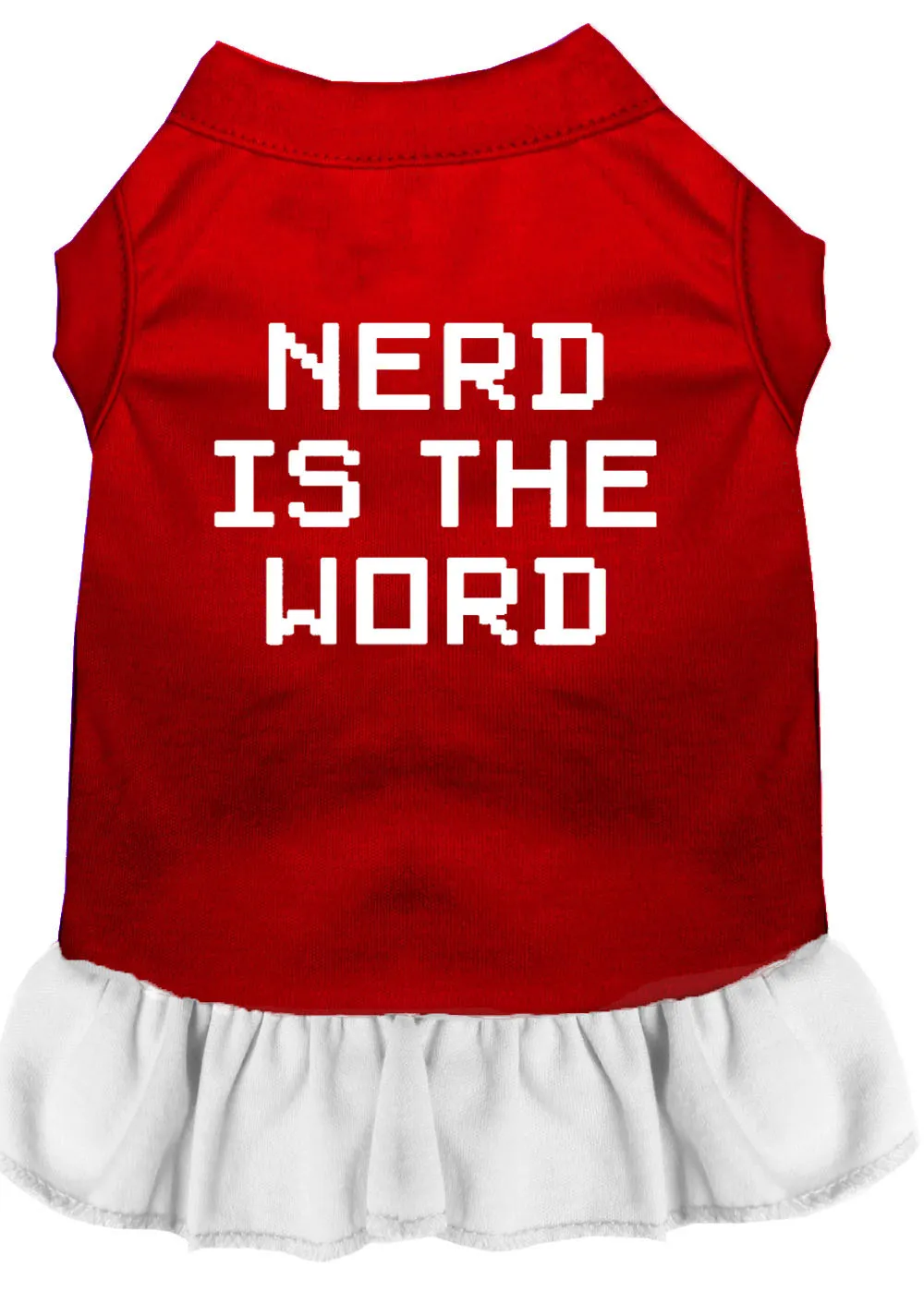 Nerd Is The Word Screen Print Dress Red With White Xxl