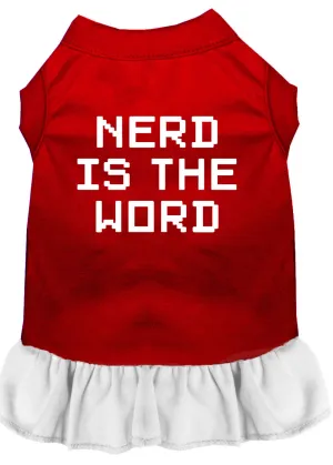 Nerd Is The Word Screen Print Dress Red With White Xxl