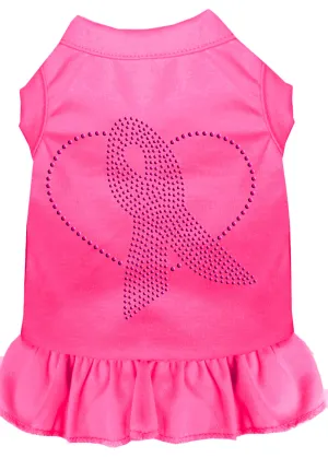 Pink Ribbon Rhinestone Dress Bright Pink Xs