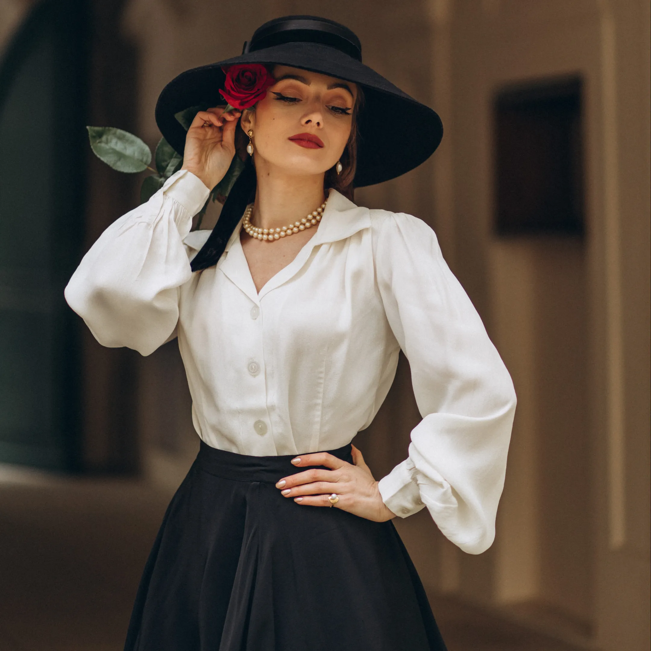 Poppy Blouse in Liquorice Black