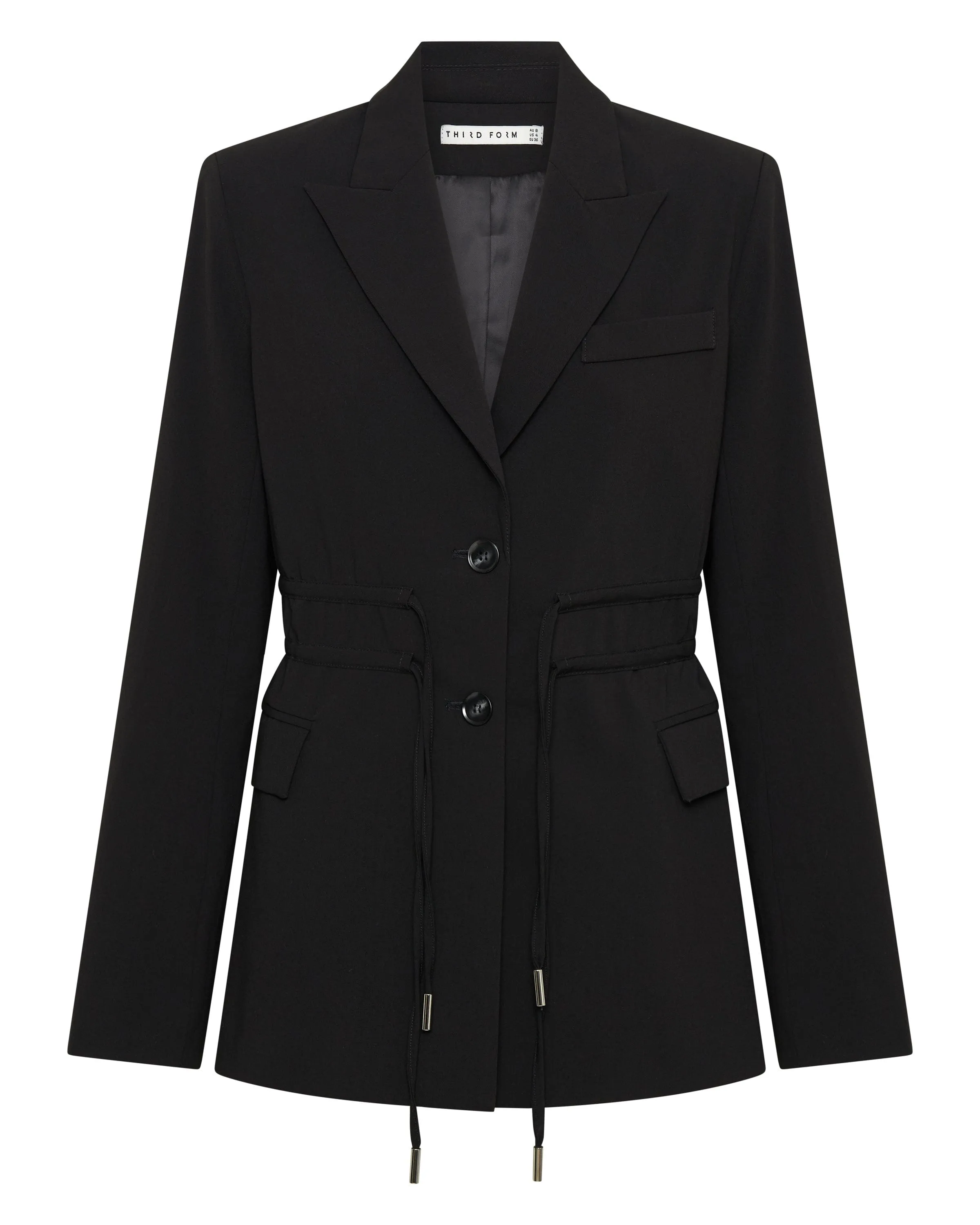 PROTOCOL CINCHED WAIST BLAZER | RAVEN