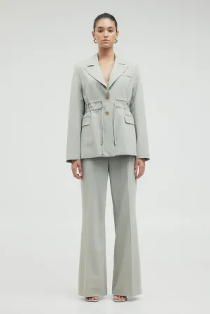 PROTOCOL CINCHED WAIST BLAZER | SHALE