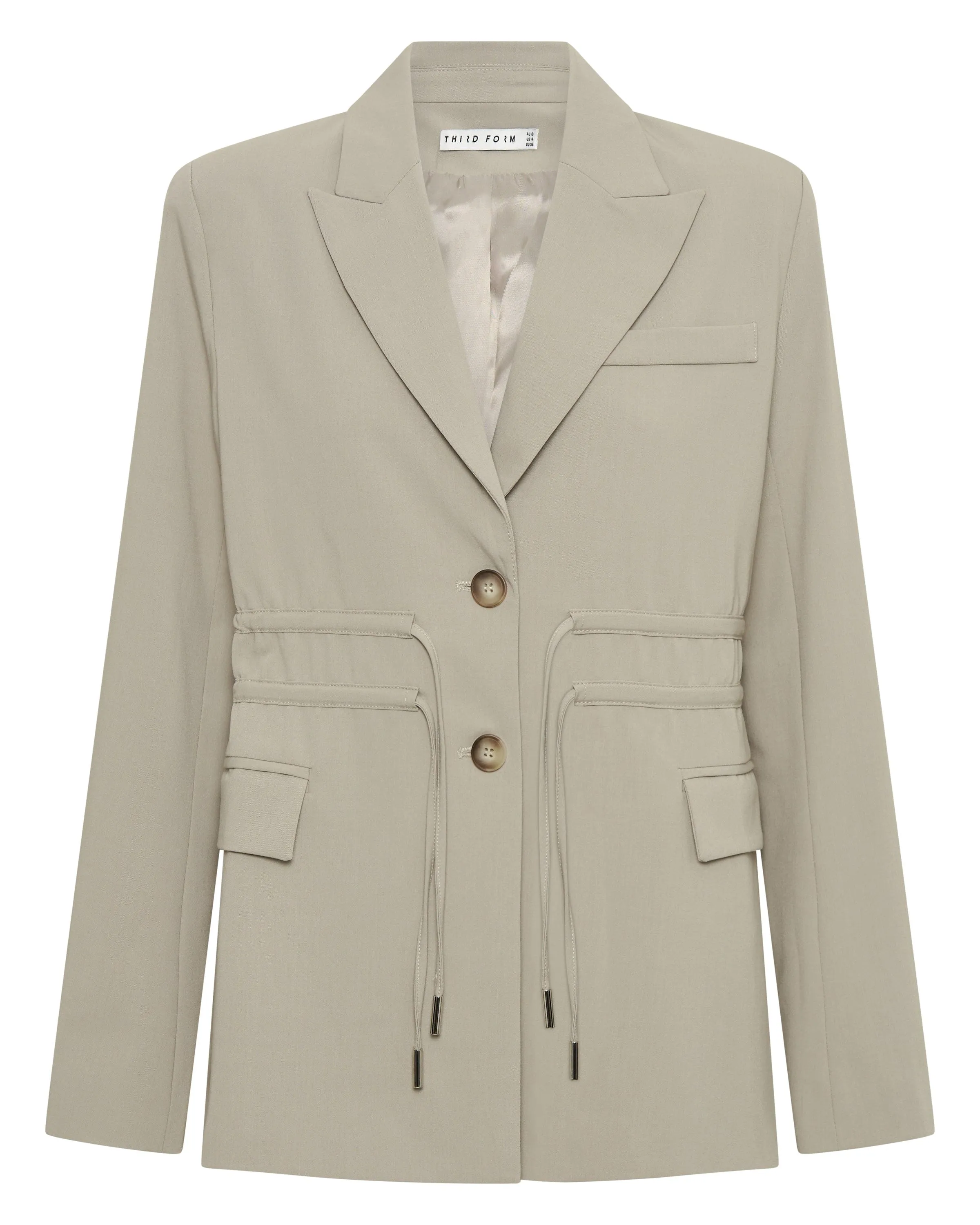 PROTOCOL CINCHED WAIST BLAZER | SHALE