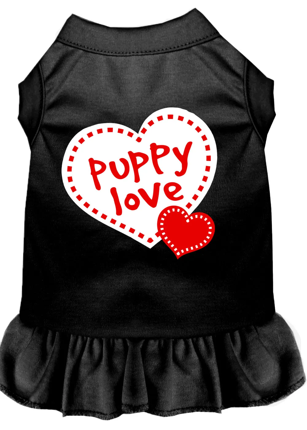 Puppy Love Screen Print Dress Black Xxxl