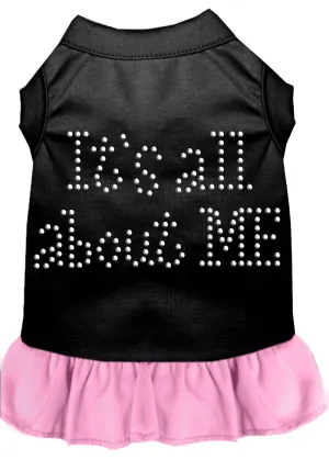 Rhinestone All About Me Dress Black With Light Pink Xxl