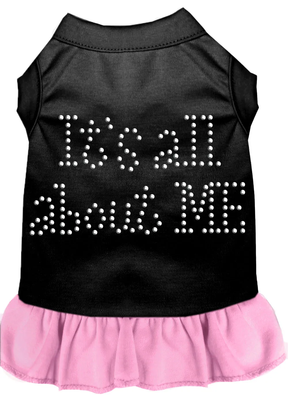 Rhinestone All About Me Dress Black With Light Pink Xxl