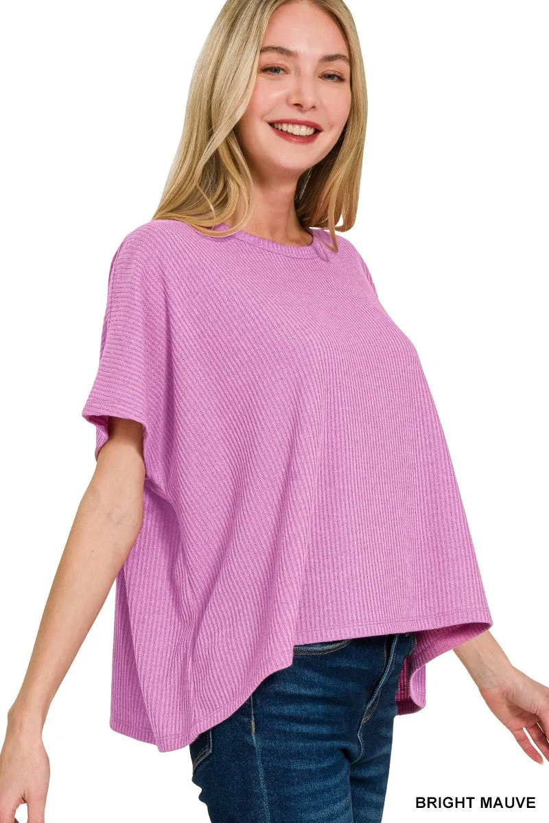 Ribbed Round Neck Top