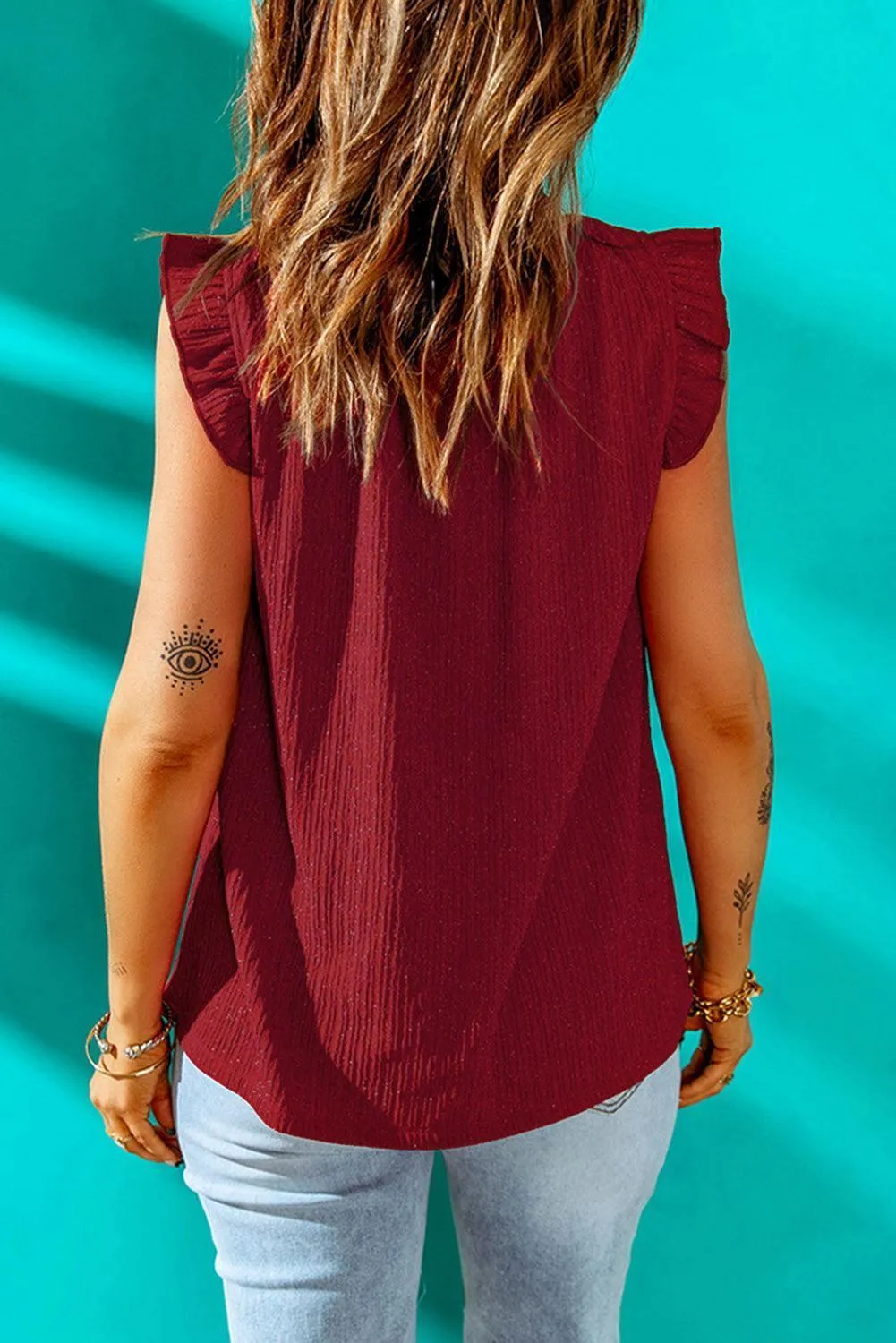 Saturday Favorite Cap Sleeve Red Blouse