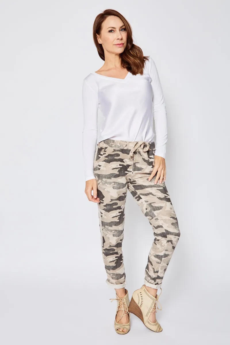 Soft Camo Pants with Mini Stars (10 Colors)