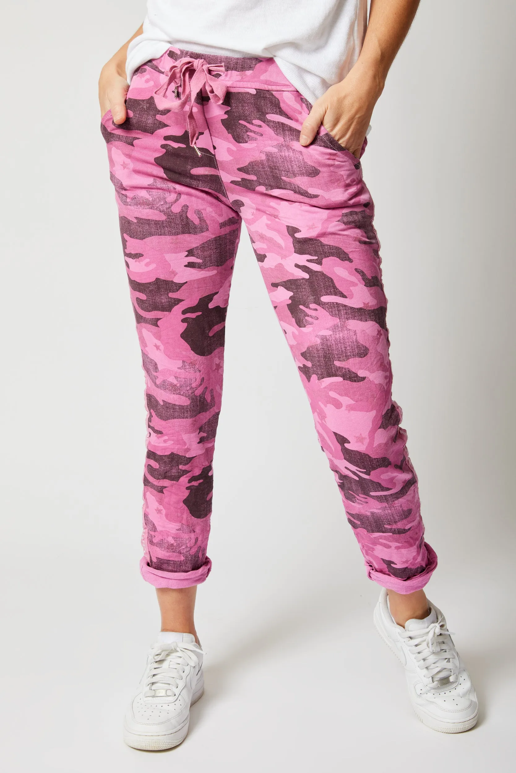 Soft Camo Pants with Mini Stars (10 Colors)