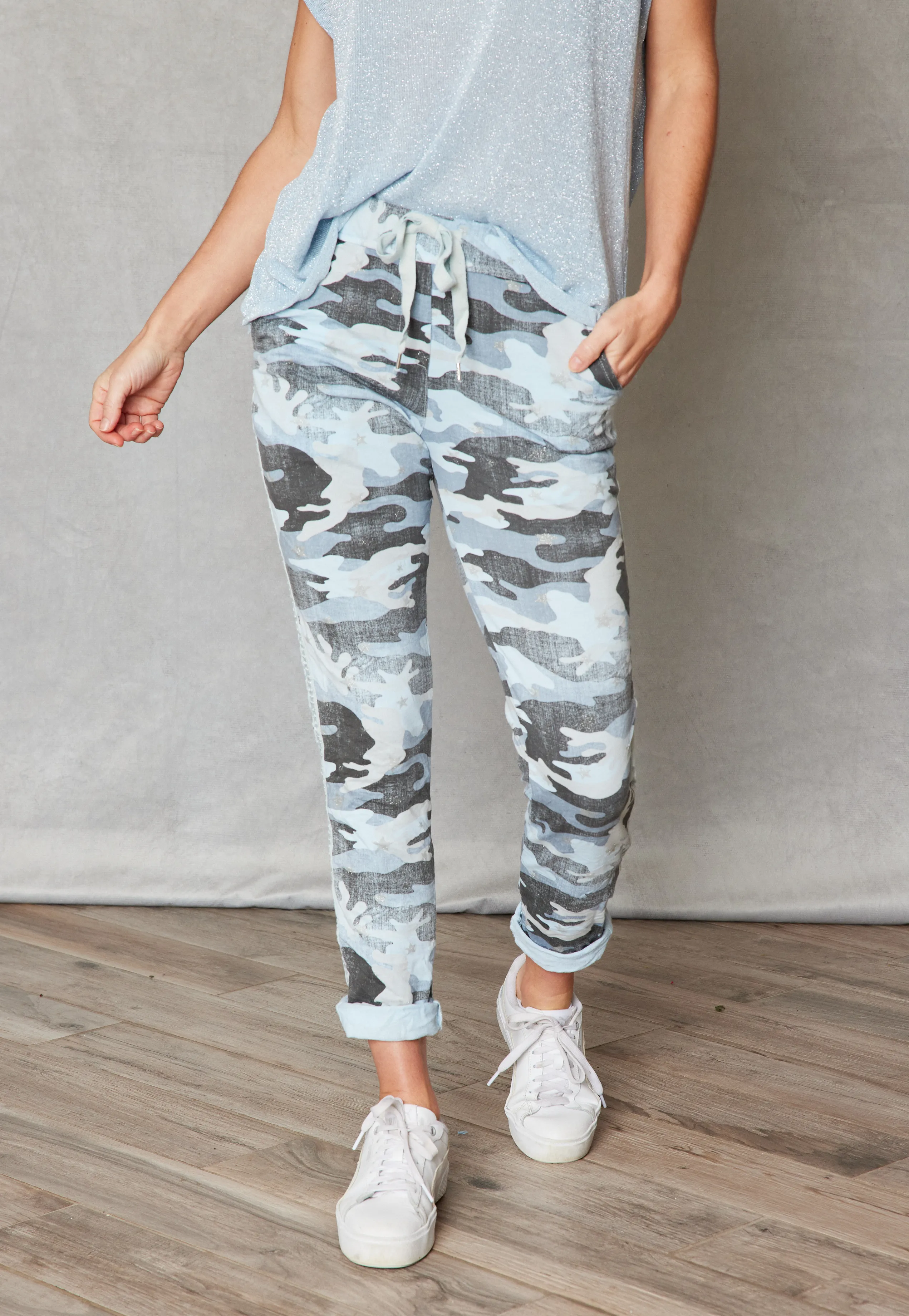 Soft Camo Pants with Mini Stars (10 Colors)