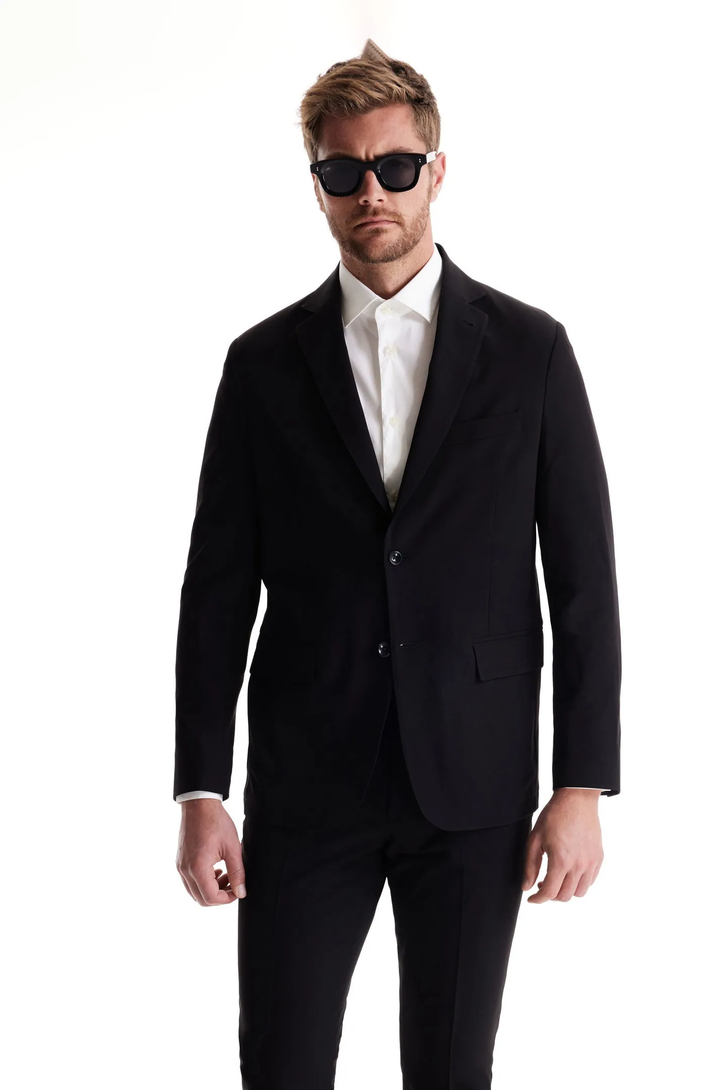 Soft Cloth Studio Suit Jacket in Soft City Twill - Black