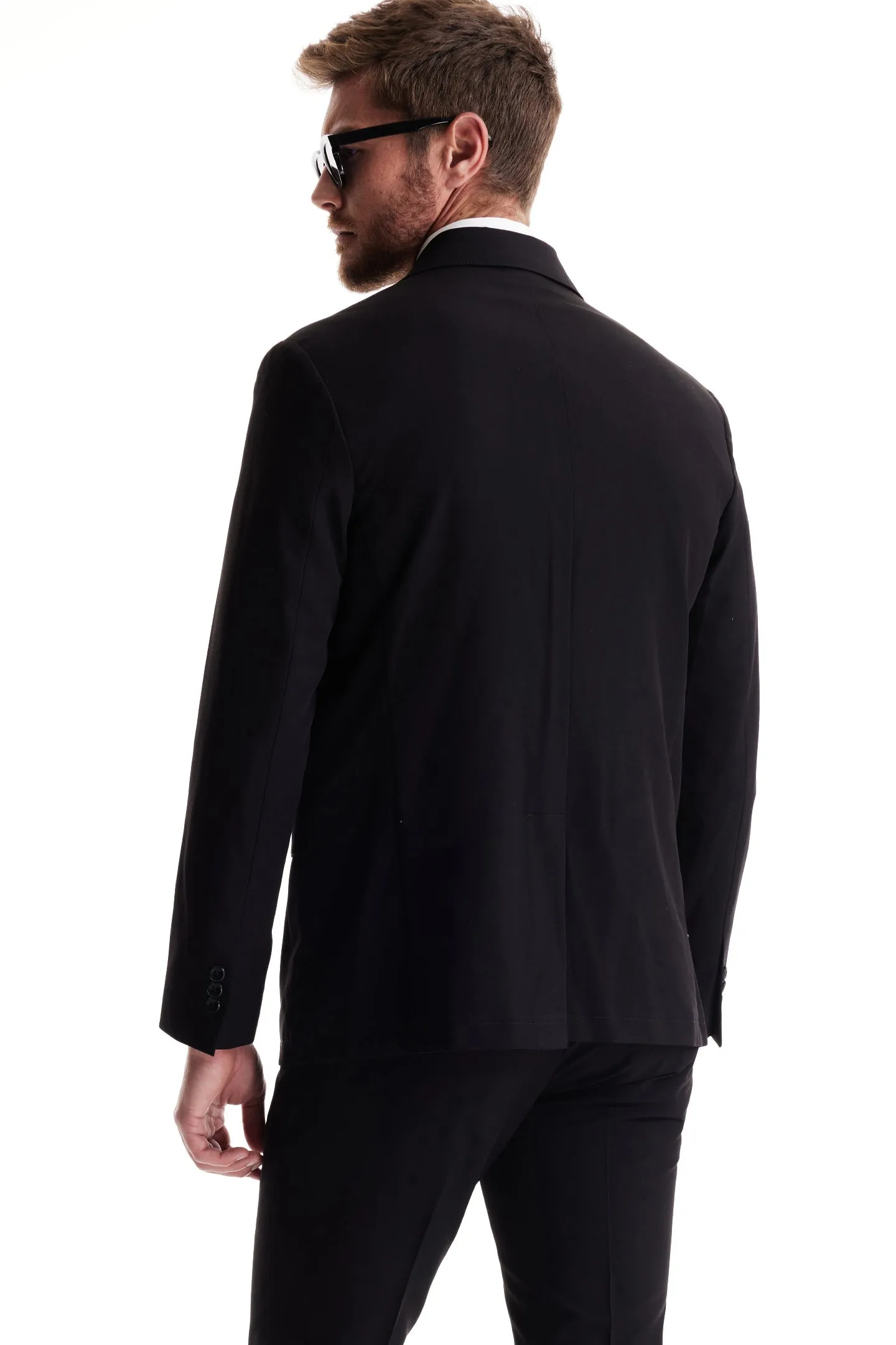 Soft Cloth Studio Suit Jacket in Soft City Twill - Black