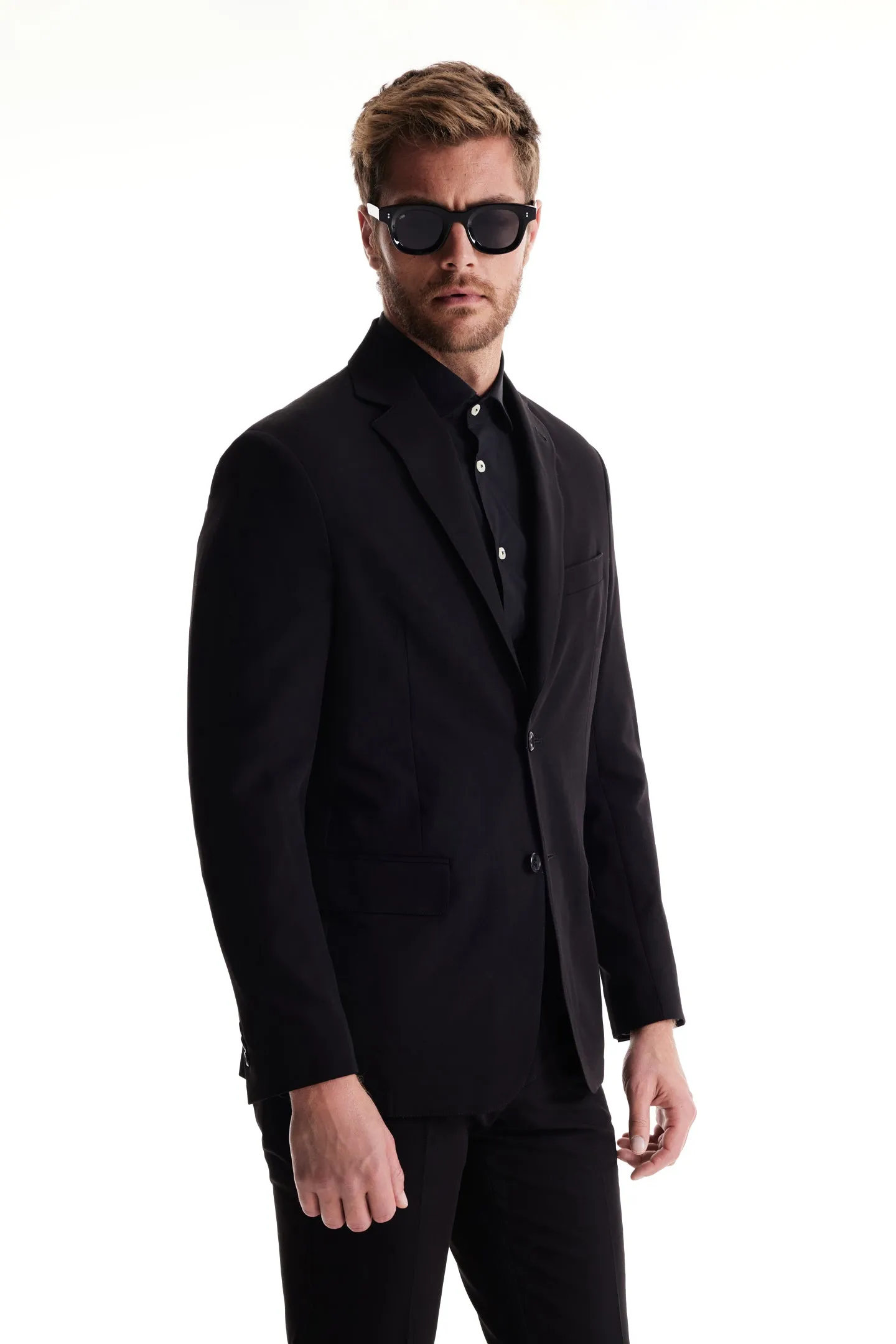 Soft Cloth Studio Suit Jacket in Soft City Twill - Black
