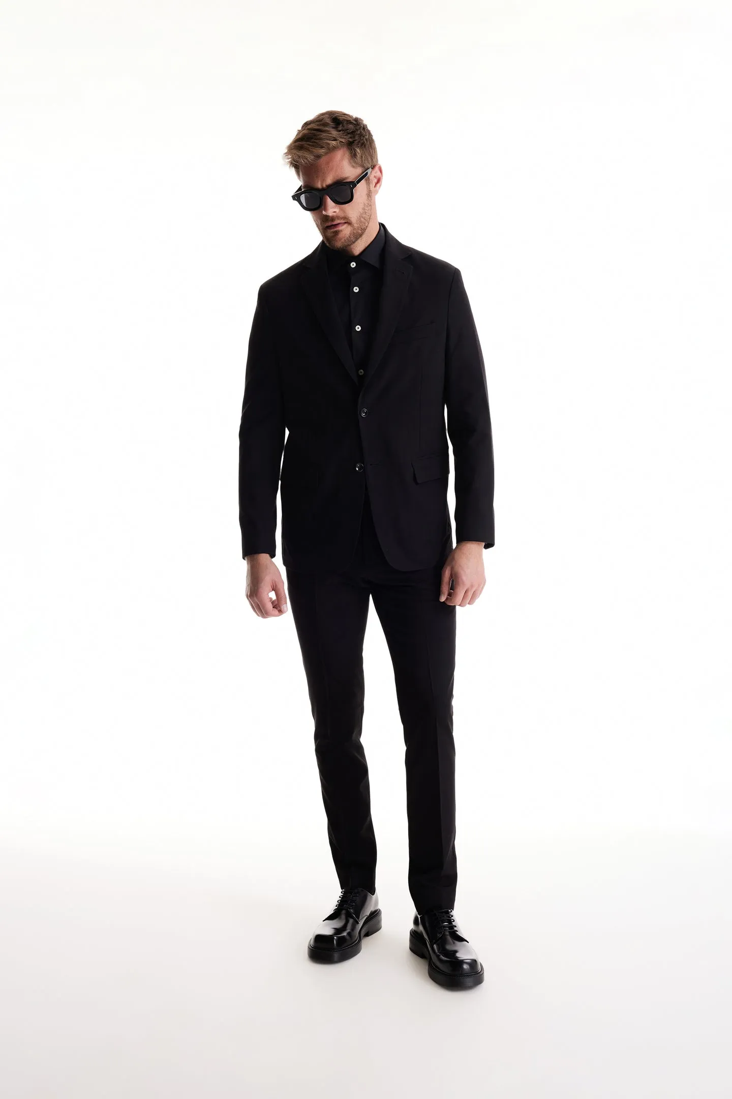 Soft Cloth Studio Suit Jacket in Soft City Twill - Black
