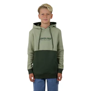 Solid Strip Front Contrast Hoody - Light Green