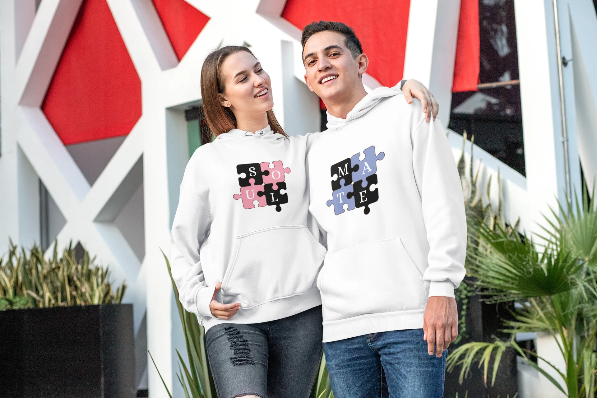 Soul Mate Puzzle - Matching Couple Hoodies
