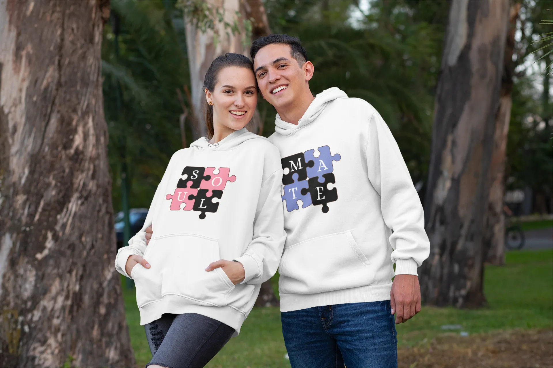 Soul Mate Puzzle - Matching Couple Hoodies