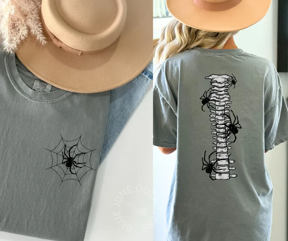 Spooky Spider Spine Tee | Comfort Colors Halloween Shirt