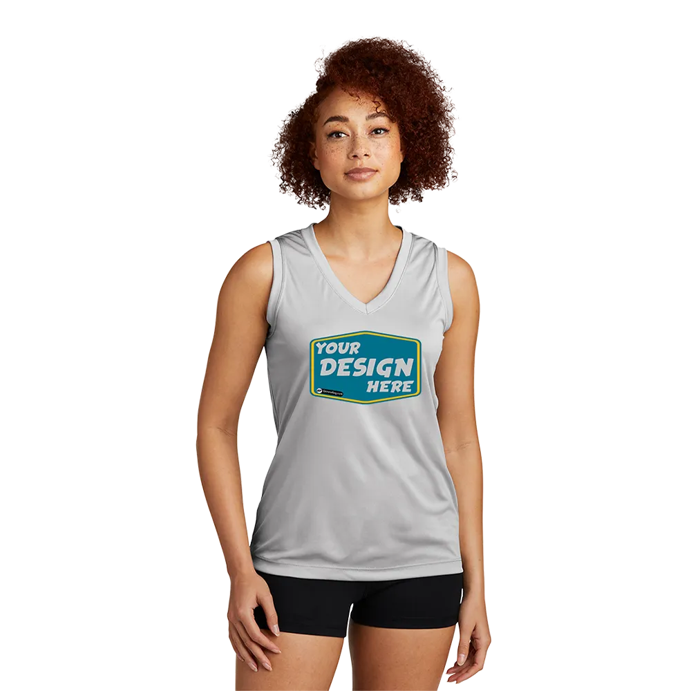 SPORT-TEK Custom Ladies Sleeveless PosiCharge Competitor V-Neck Tee