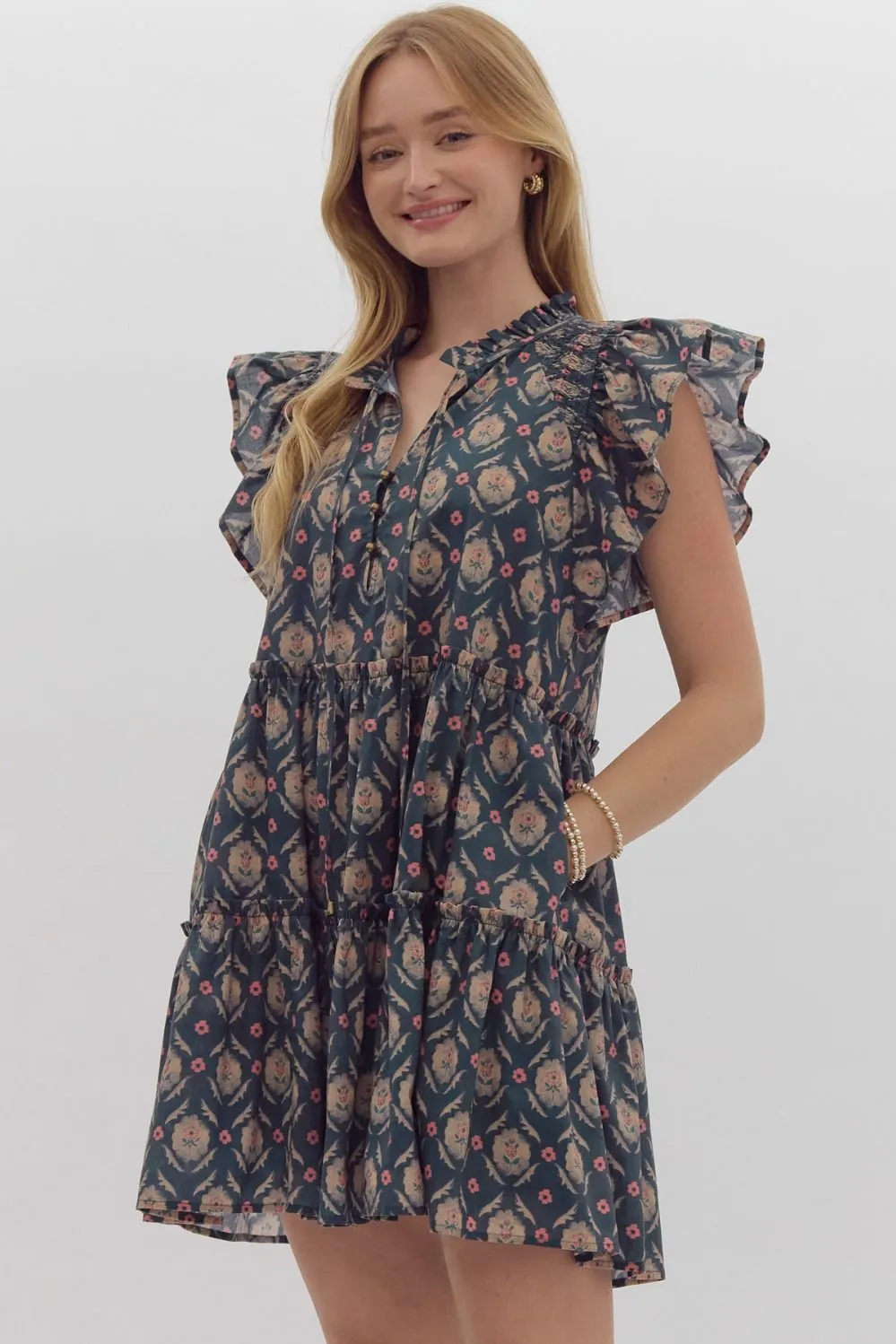 The Maggie Ruffle Sleeve Dress