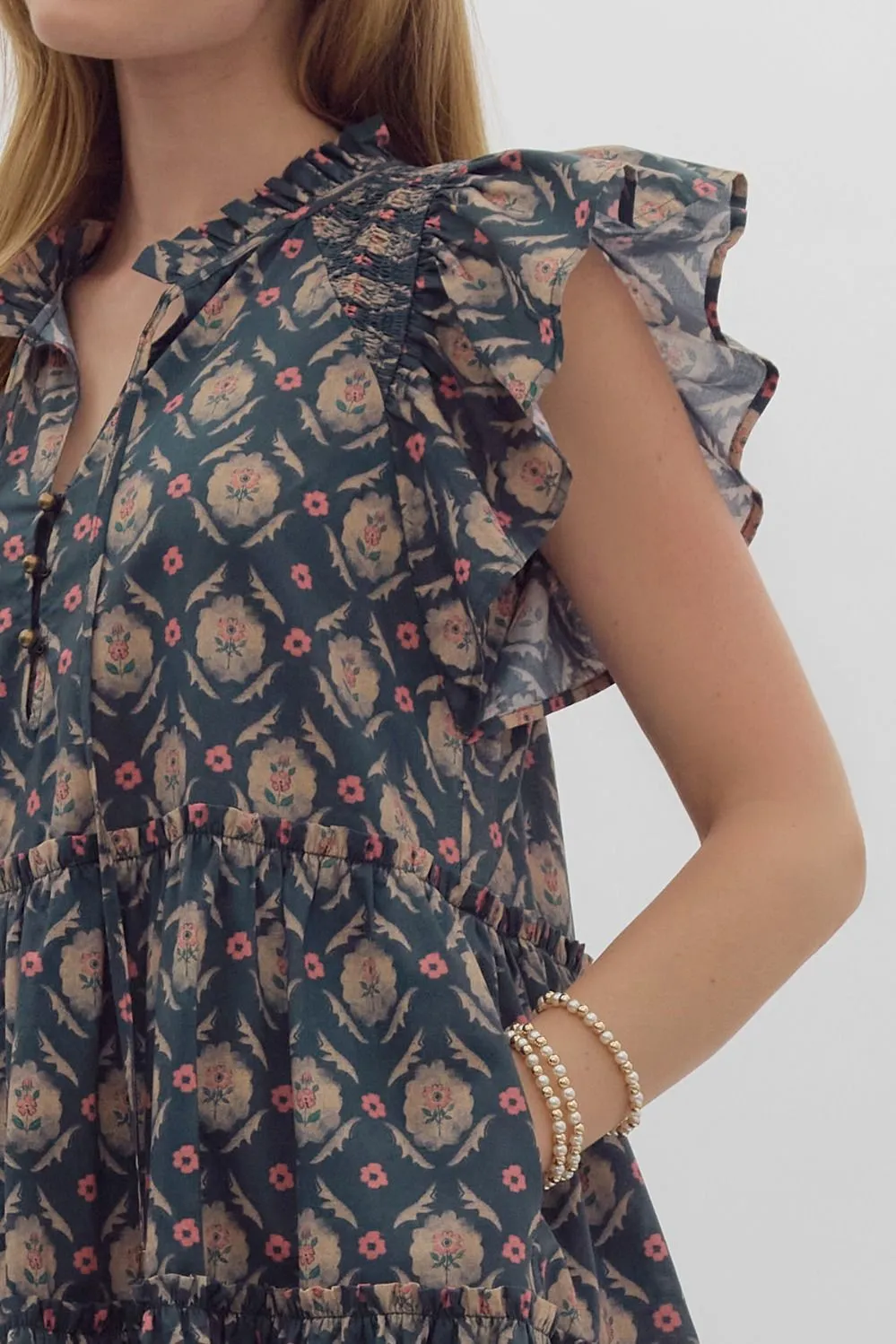 The Maggie Ruffle Sleeve Dress