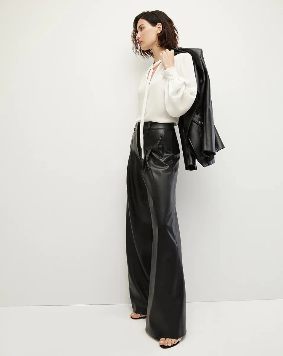 VERONICA BEARD RENNERT ECO LEATHER TROUSER BLACK