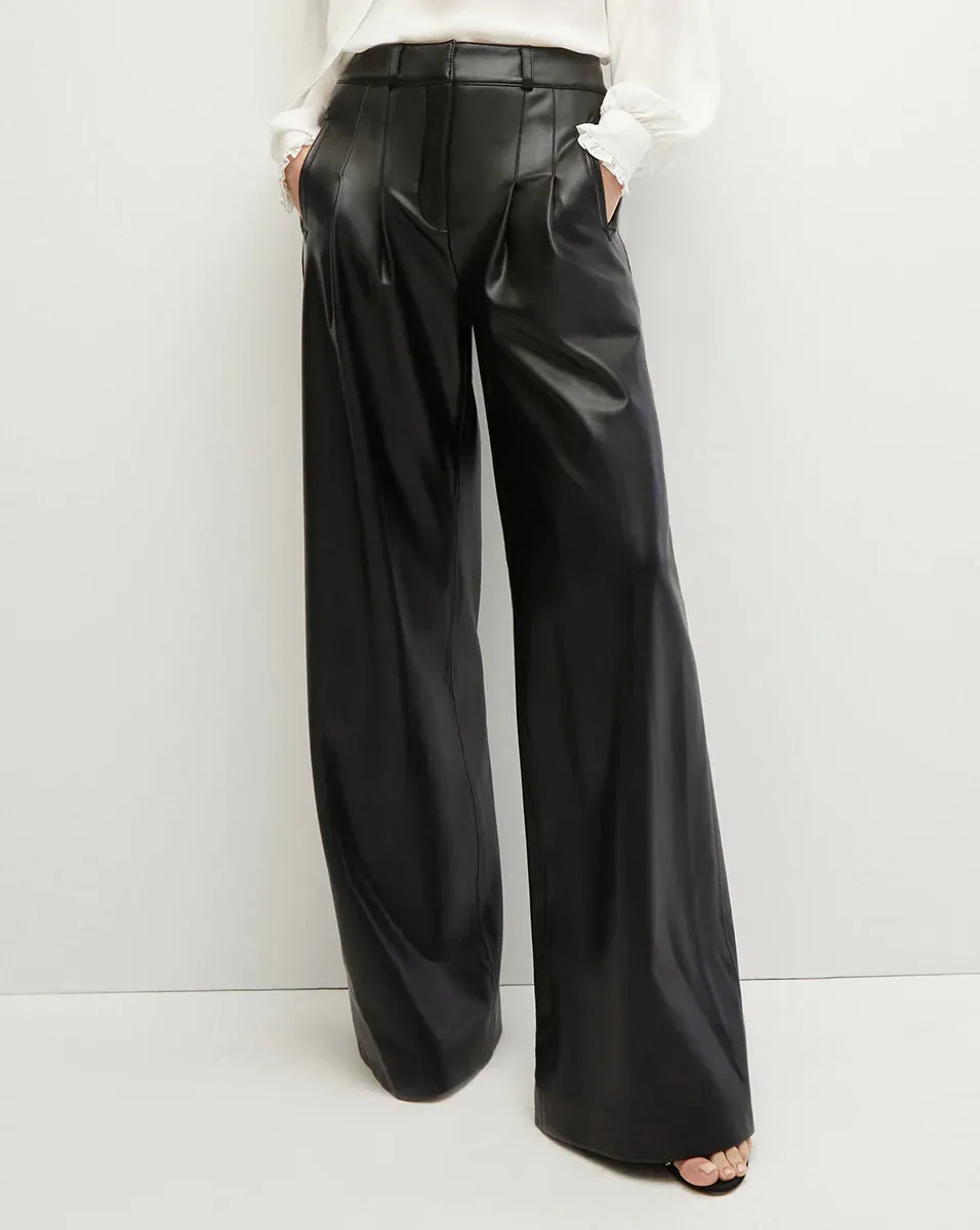 VERONICA BEARD RENNERT ECO LEATHER TROUSER BLACK