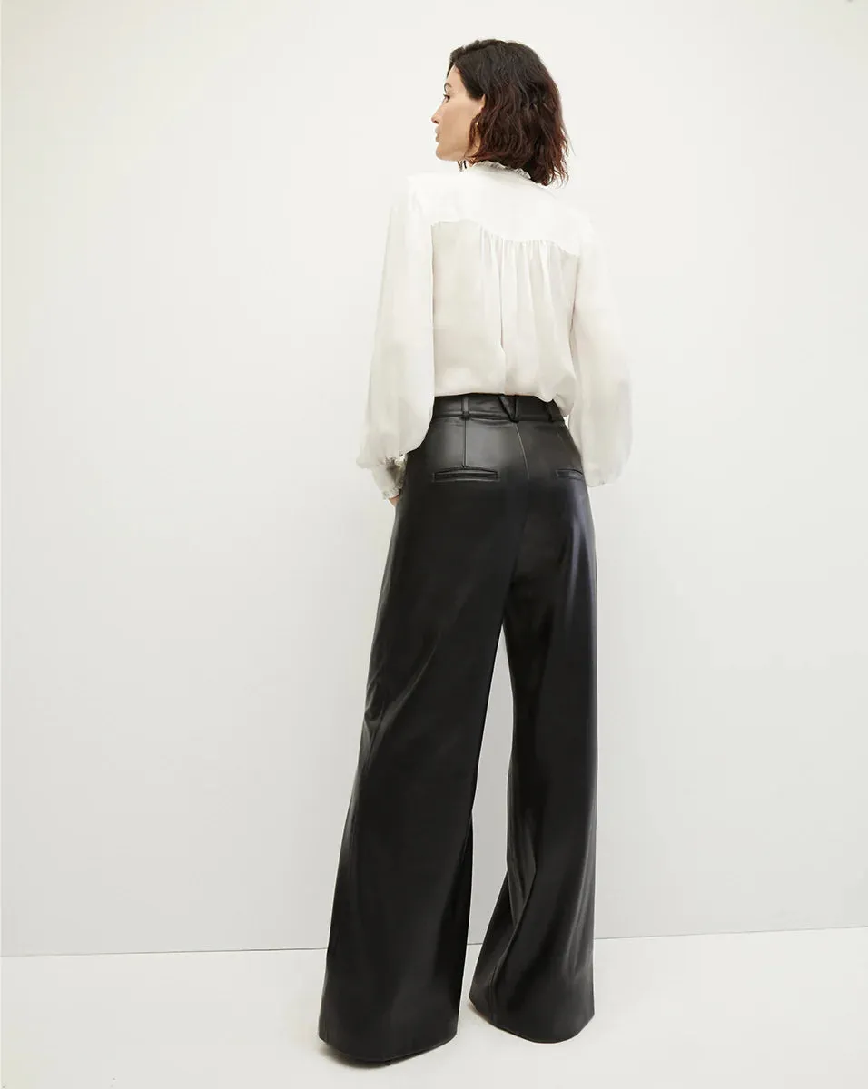 VERONICA BEARD RENNERT ECO LEATHER TROUSER BLACK