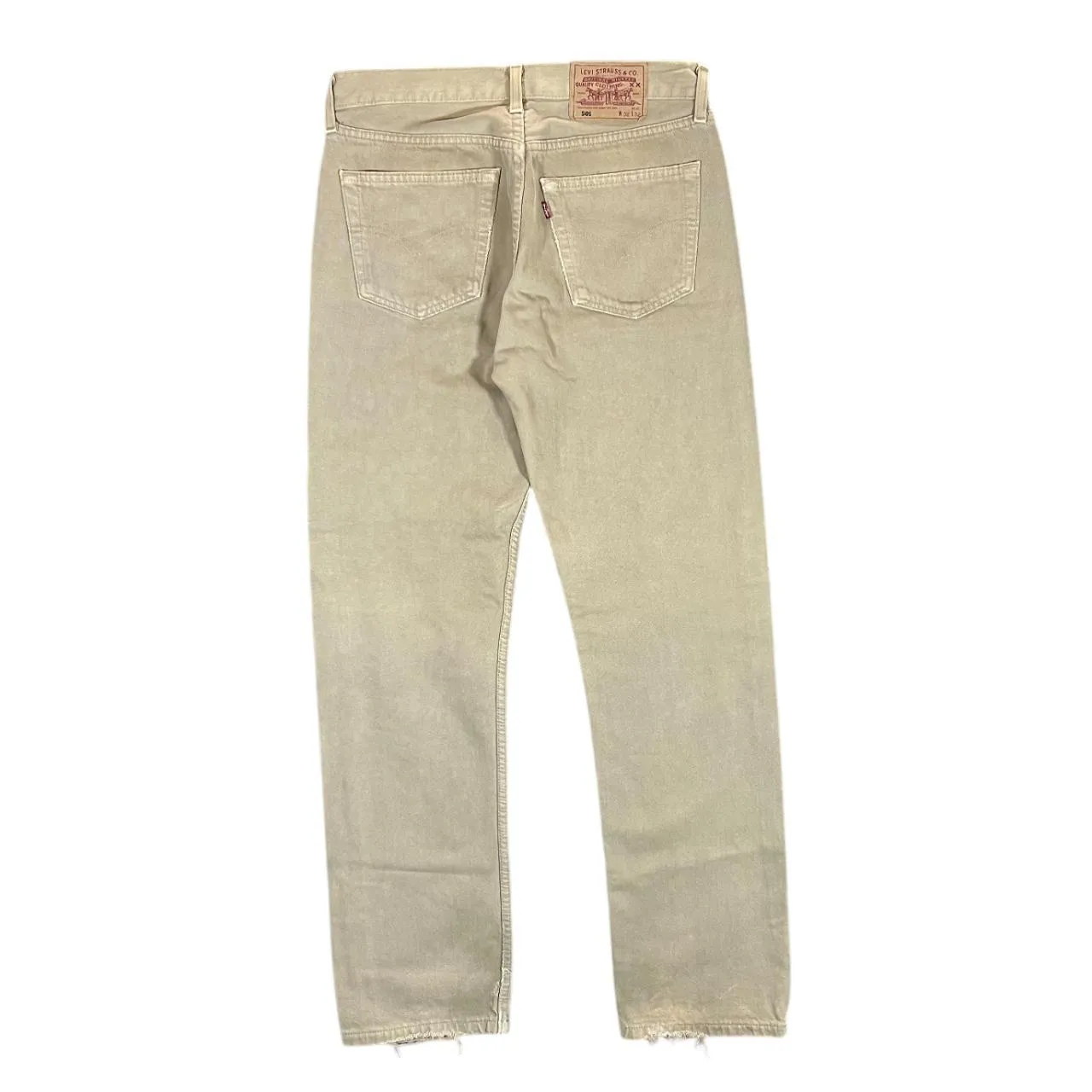 Vintage LEVI'S 501 Classic Beige Straight Leg Denim Jeans