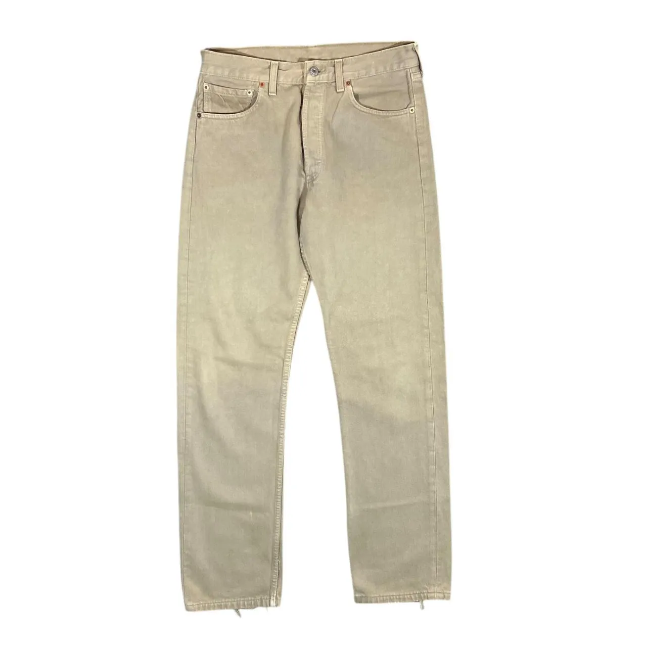 Vintage LEVI'S 501 Classic Beige Straight Leg Denim Jeans