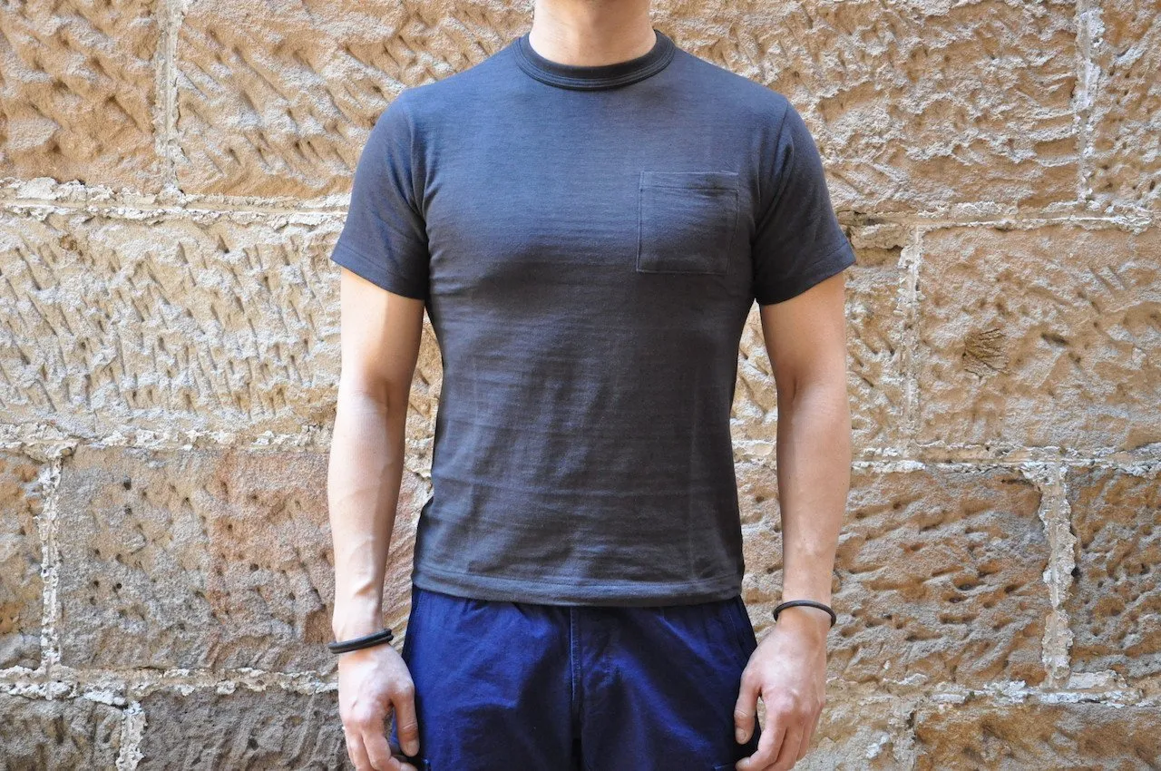Warehouse 5.5oz "Bamboo Textured" Pocket Tee (Black)