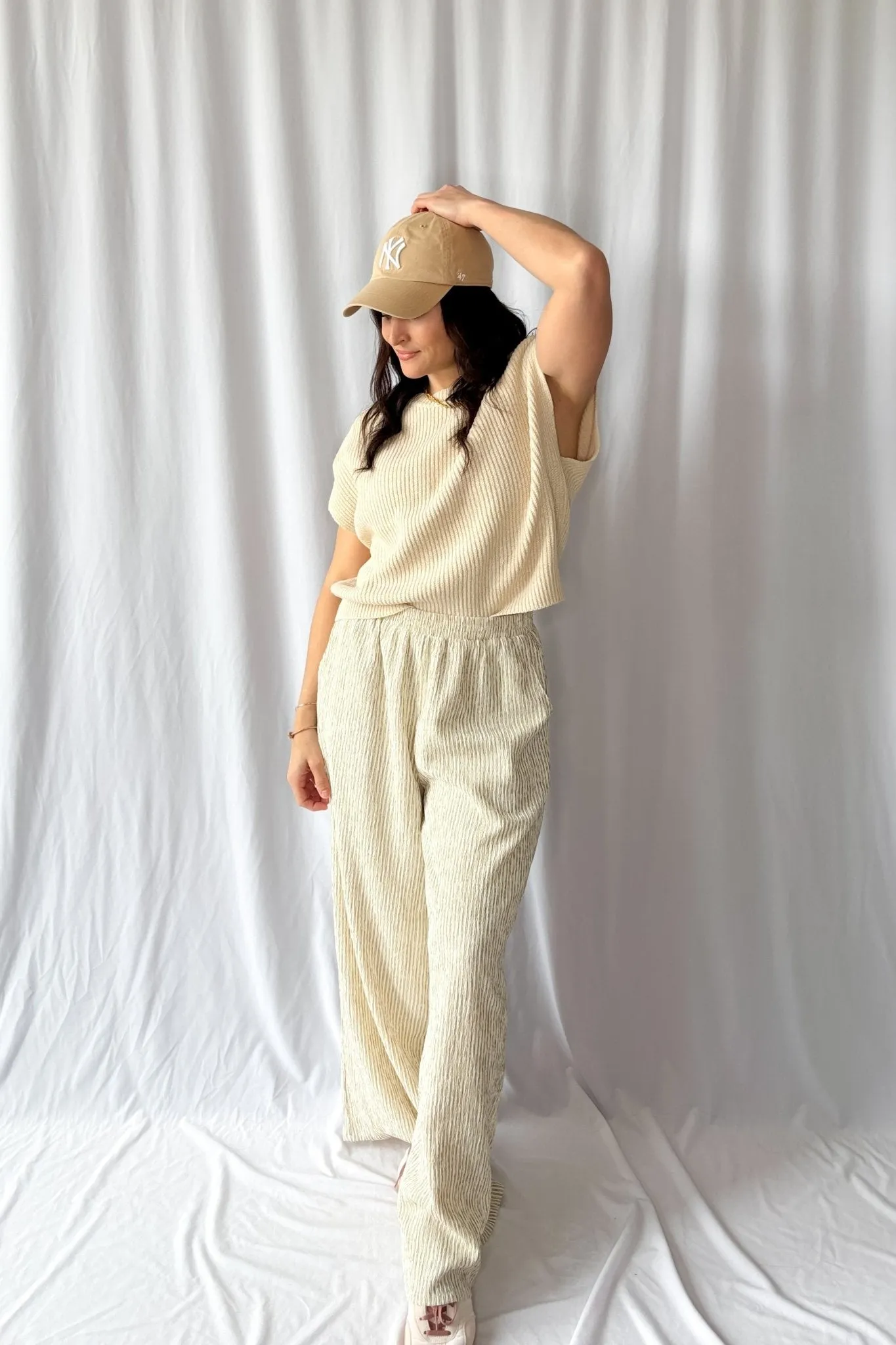 Women's Soft Wide-Leg Lounge Pants with Pockets | Cream