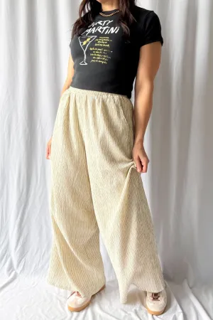 Women's Soft Wide-Leg Lounge Pants with Pockets | Cream