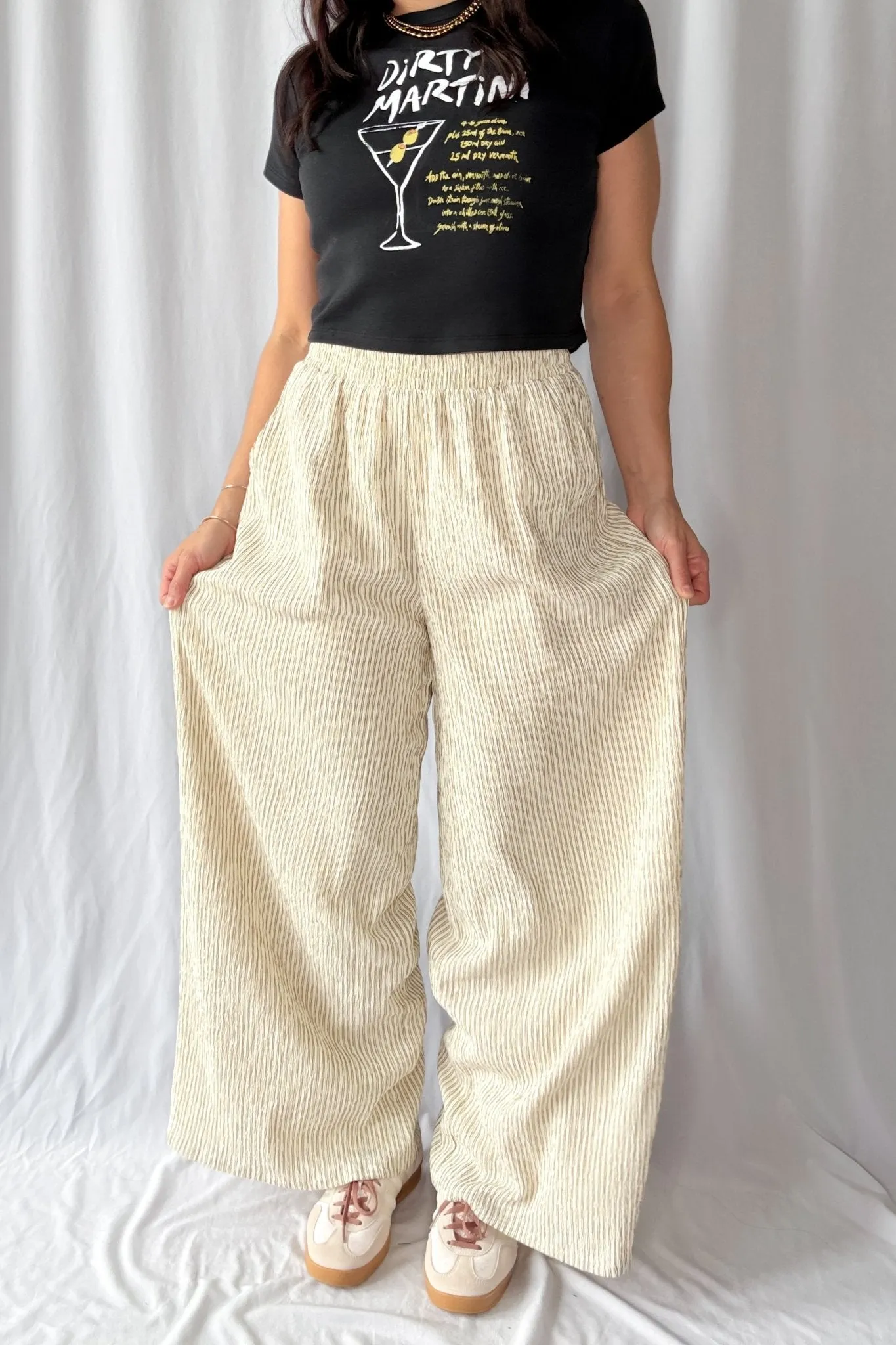 Women's Soft Wide-Leg Lounge Pants with Pockets | Cream