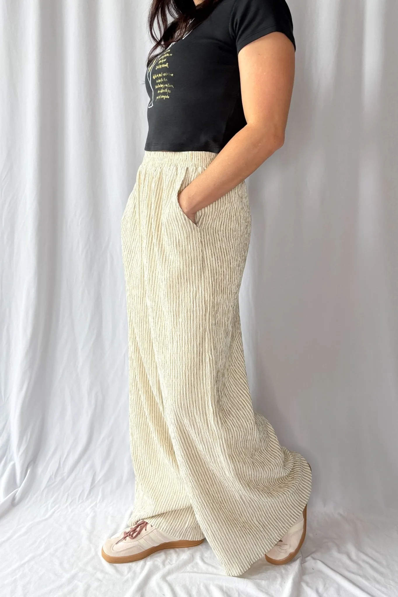 Women's Soft Wide-Leg Lounge Pants with Pockets | Cream