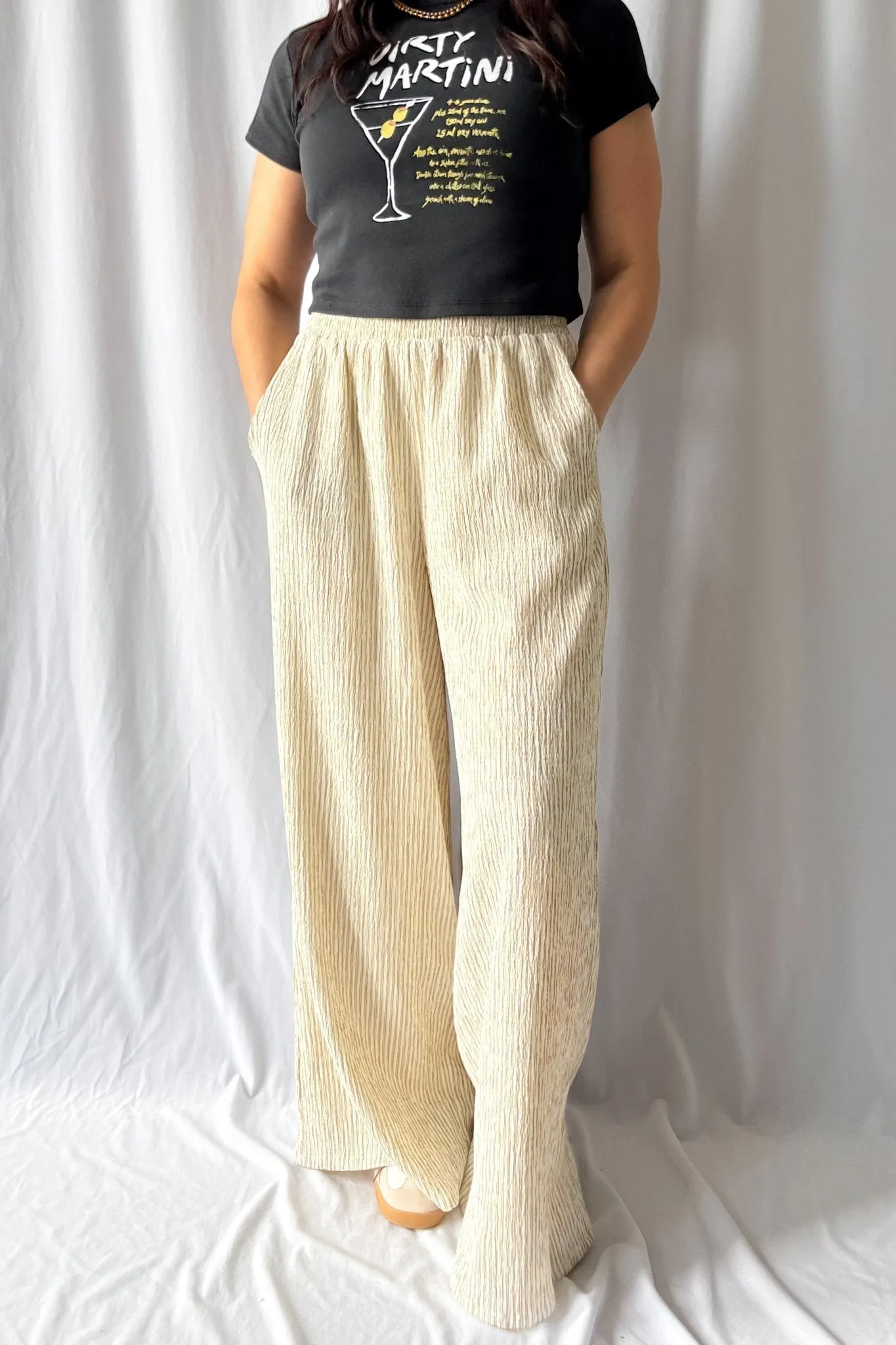 Women's Soft Wide-Leg Lounge Pants with Pockets | Cream