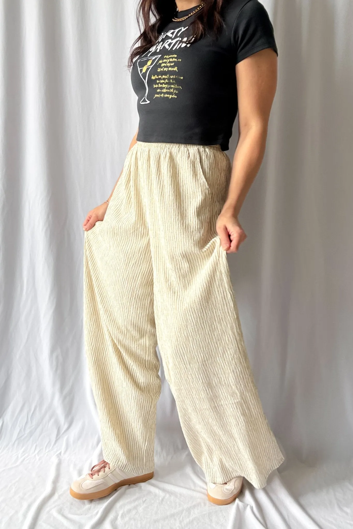 Women's Soft Wide-Leg Lounge Pants with Pockets | Cream