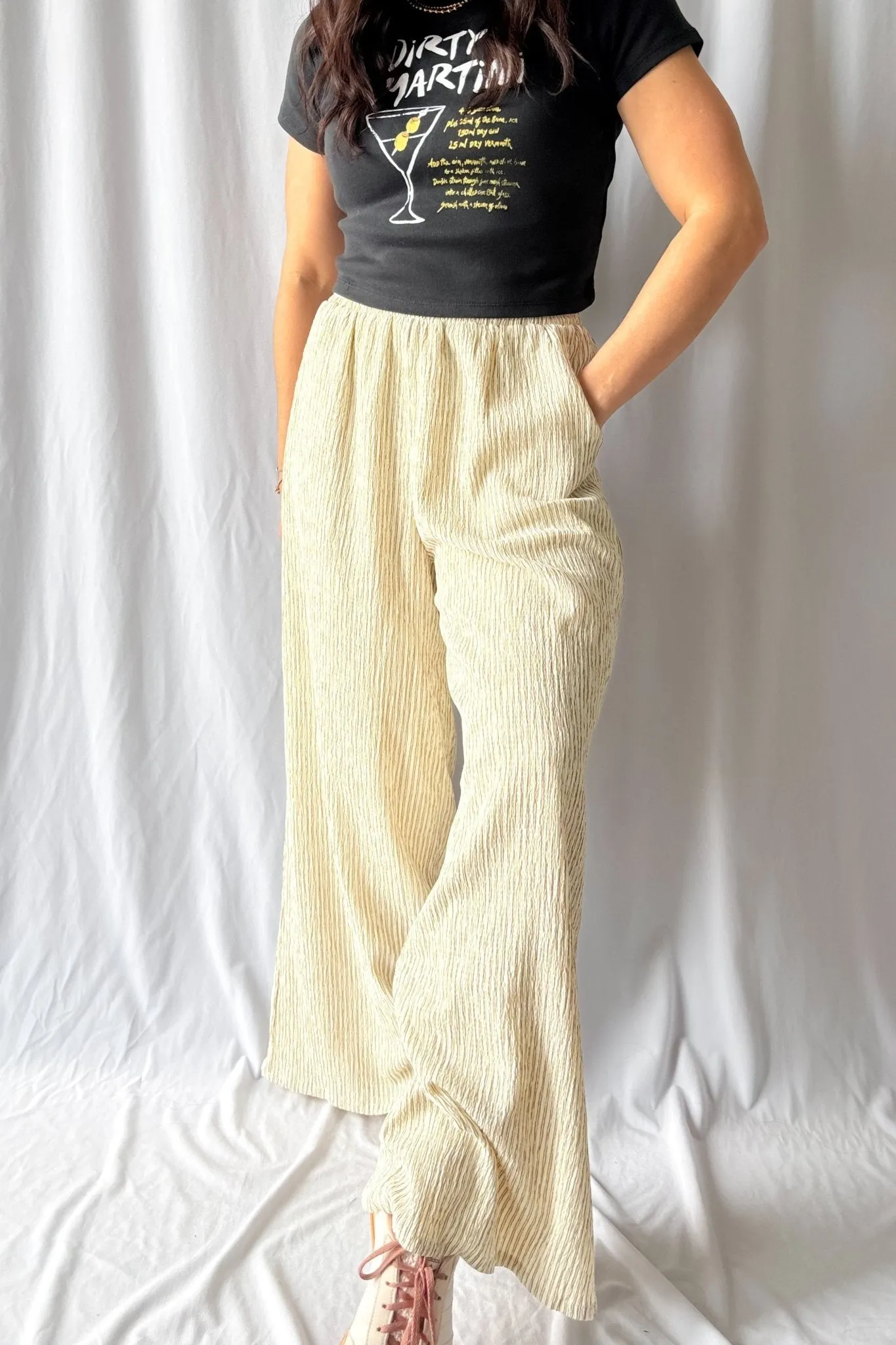 Women's Soft Wide-Leg Lounge Pants with Pockets | Cream