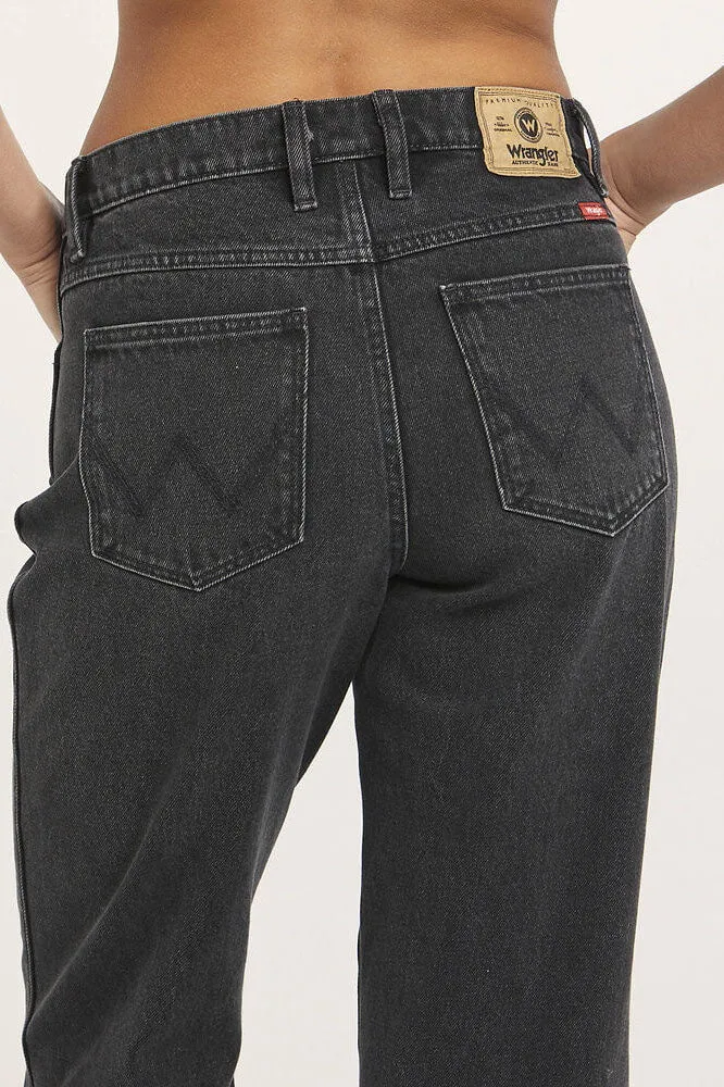 WRANGLER MID RISE VINTAGE STRAIGHT JEAN - BACKSTAGE BLACK